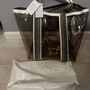 Kelly Wynne “Bring on the Beach” Clear Tote Bag with Embroidered Straps